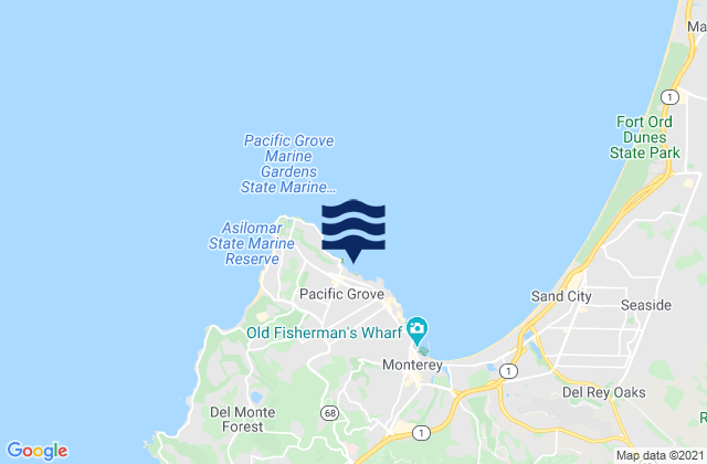 Mapa de mareas Pacific Grove, United States