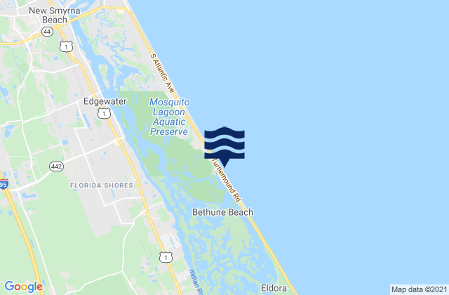 Mapa de mareas Packwood Place Mosquito Lagoon, United States