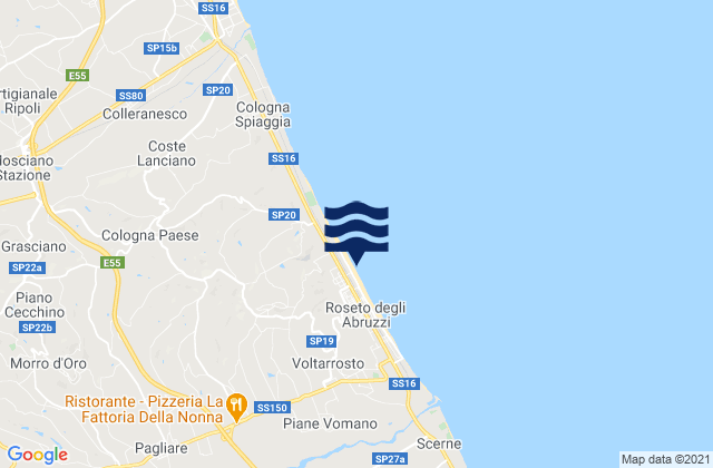 Mapa de mareas Pagliare, Italy
