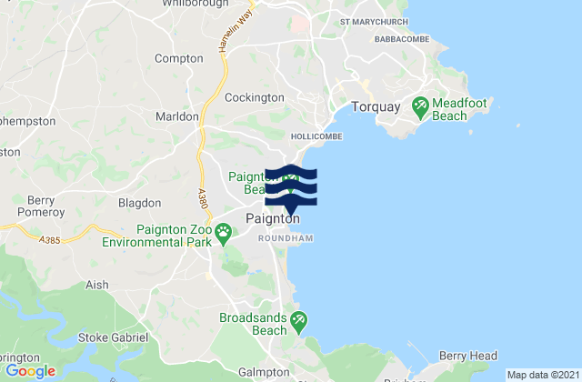 Mapa de mareas Paignton, United Kingdom