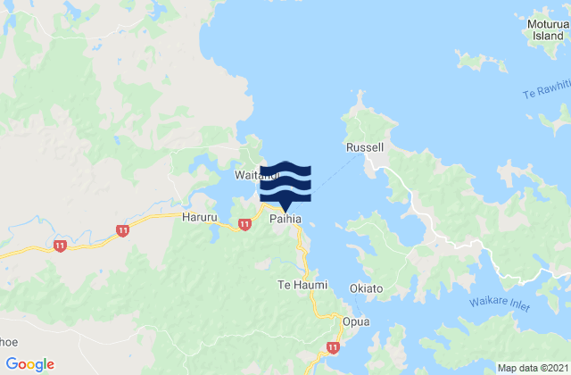 Mapa de mareas Paihia, New Zealand
