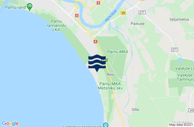 Mapa de mareas Paikuse, Estonia