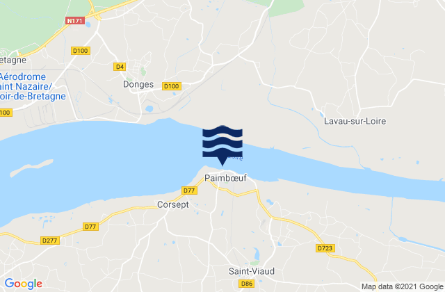 Mapa de mareas Paimboeuf Loire River, France