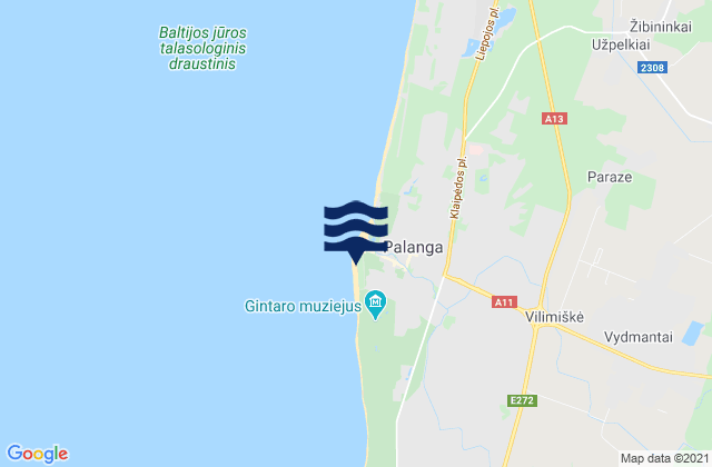 Mapa de mareas Palanga, Lithuania