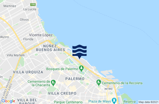 Mapa de mareas Palermo, Argentina