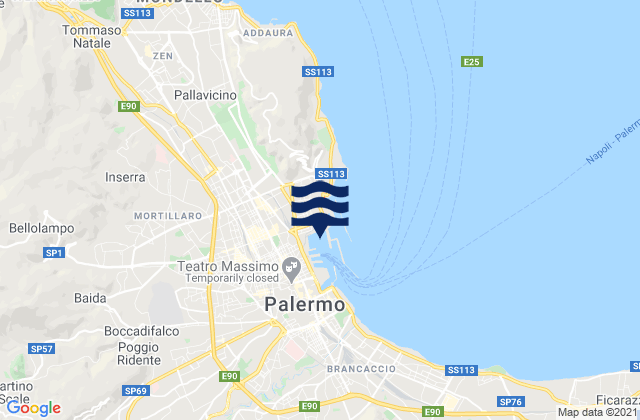 Mapa de mareas Palermo Sicily, Italy