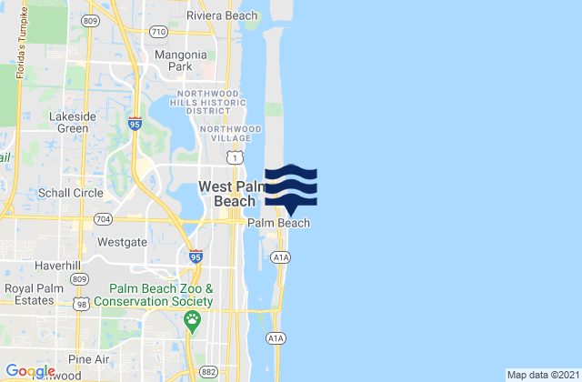 Mapa de mareas Palm Beach, United States