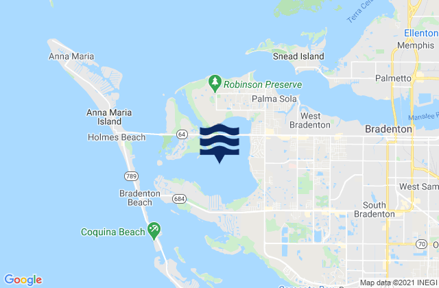 Mapa de mareas Palma Sola Bay, United States