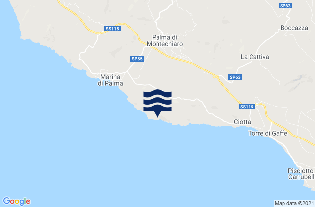 Mapa de mareas Palma di Montechiaro, Italy