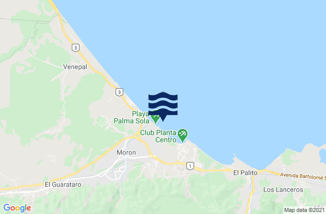 Mapa de mareas Palma sola beach, Venezuela