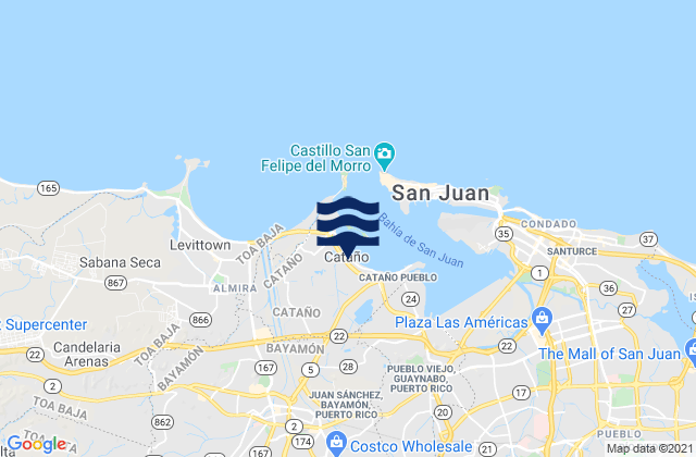 Mapa de mareas Palmas Barrio, Puerto Rico