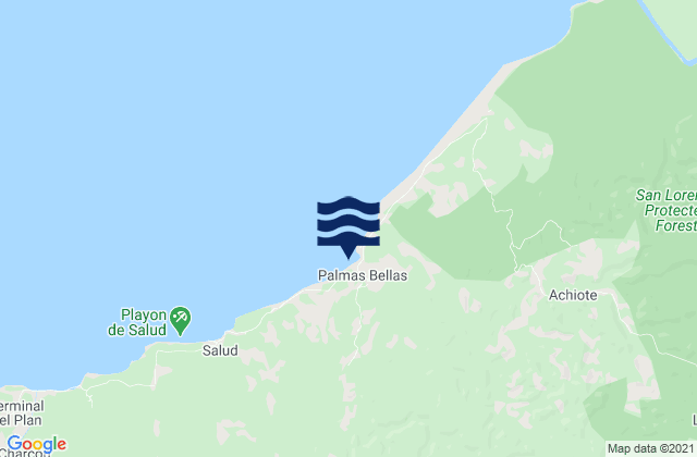 Mapa de mareas Palmas Bellas, Panama