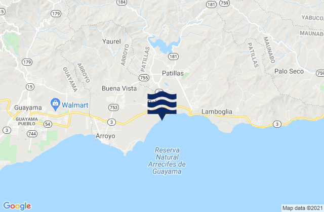 Mapa de mareas Palmas, Puerto Rico