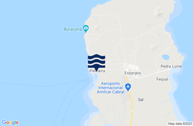 Mapa de mareas Palmeira, Cabo Verde