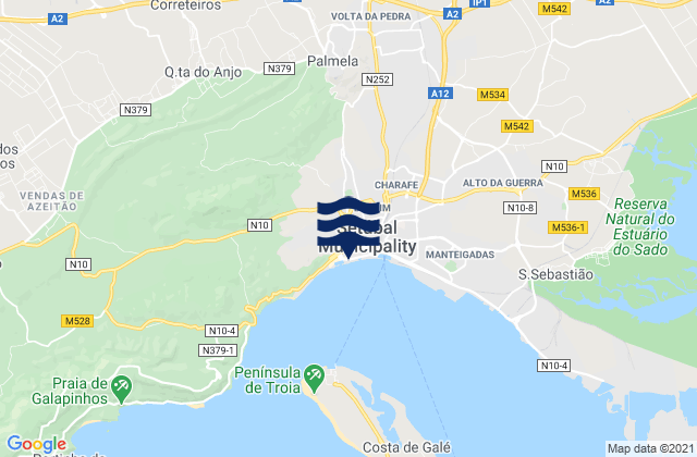 Mapa de mareas Palmela, Portugal