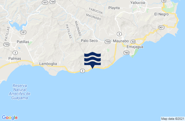 Mapa de mareas Palo Seco Barrio, Puerto Rico