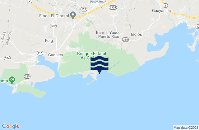 Mapa de mareas Palomas, Puerto Rico