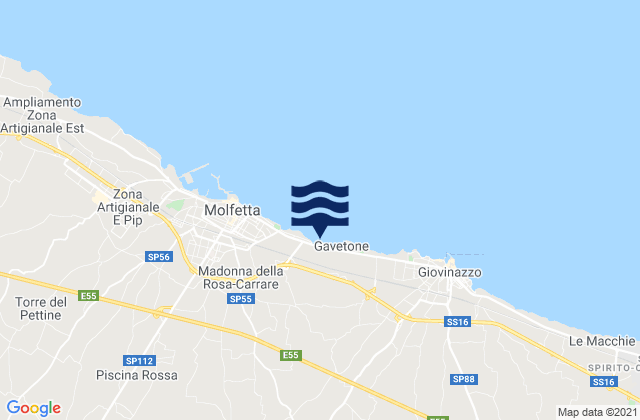 Mapa de mareas Palombaio, Italy