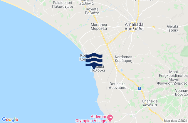 Mapa de mareas Palouki, Greece