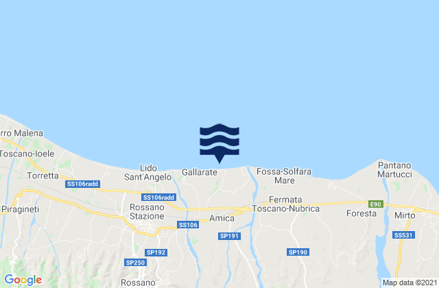 Mapa de mareas Paludi, Italy