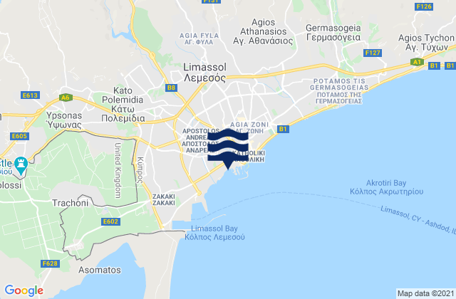 Mapa de mareas Palódeia, Cyprus