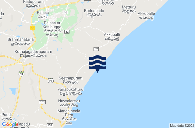 Mapa de mareas Palāsa, India