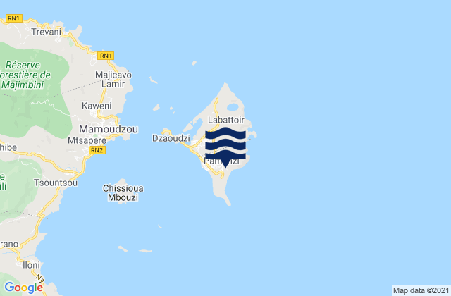 Mapa de mareas Pamandzi, Mayotte