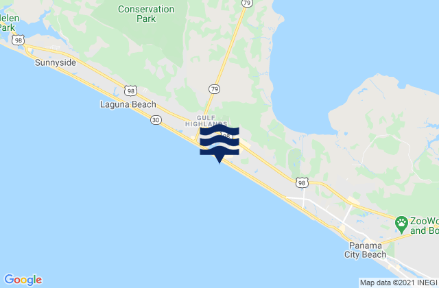 Mapa de mareas Panama City Beach (Outside), United States