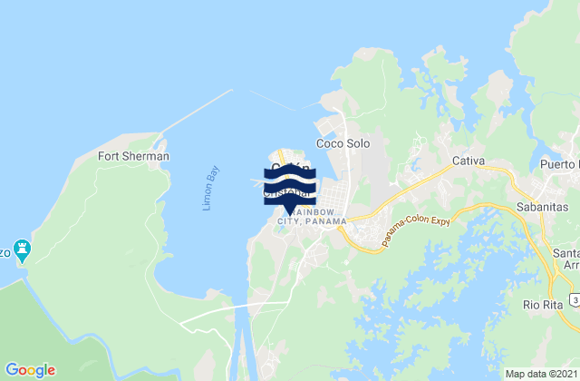 Mapa de mareas Panama City, Panama