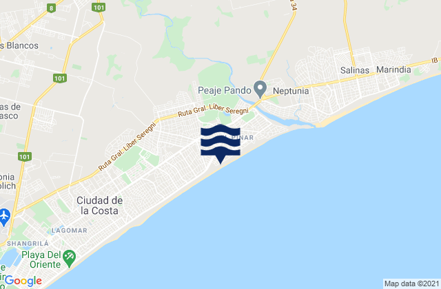 Mapa de mareas Pando, Uruguay
