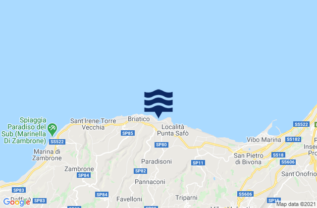 Mapa de mareas Pannaconi, Italy