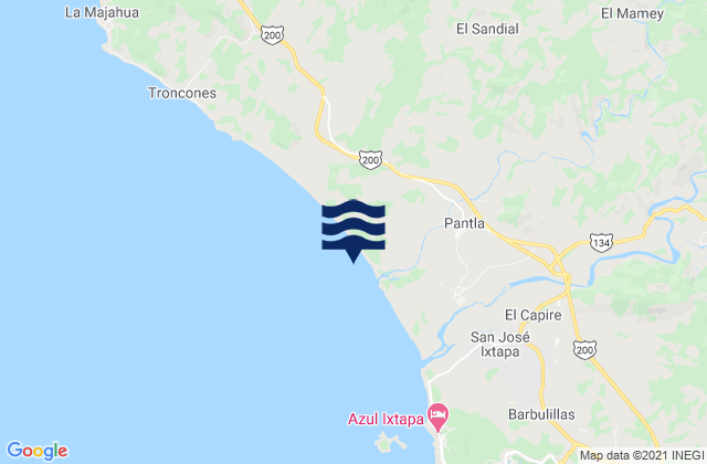 Mapa de mareas Pantla, Mexico