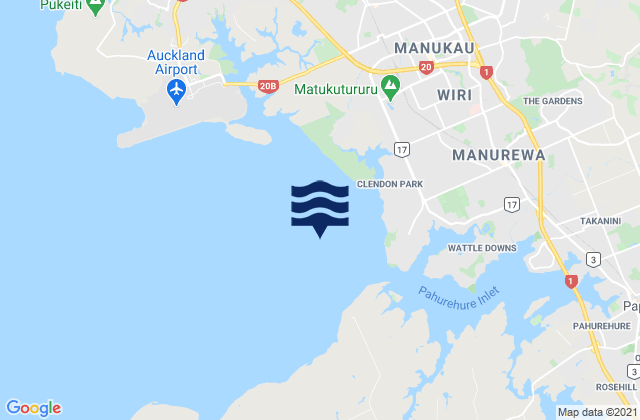 Mapa de mareas Papakura Channel, New Zealand