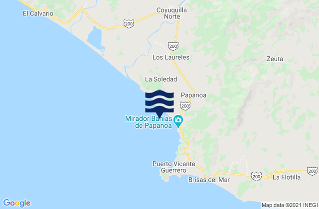 Mapa de mareas Papanoa, Mexico