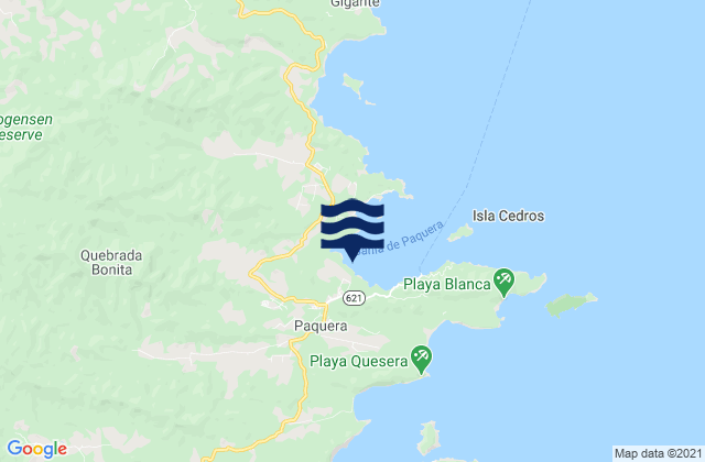 Mapa de mareas Paquera, Costa Rica