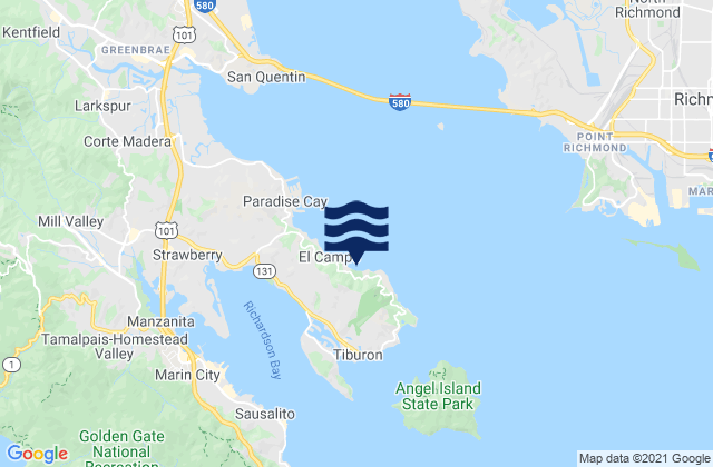 Mapa de mareas Paradise Cove, United States