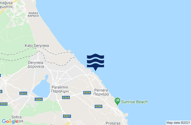 Mapa de mareas Paralímni, Cyprus