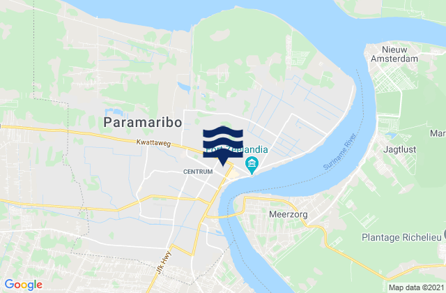 Mapa de mareas Paramaribo, Suriname