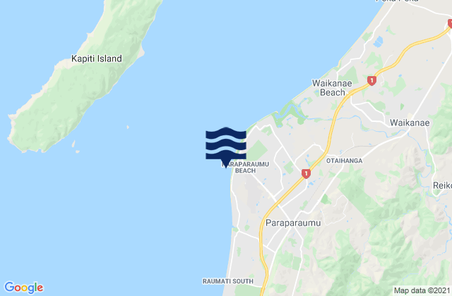 Mapa de mareas Paraparaumu Beach, New Zealand