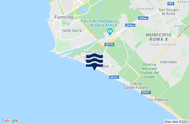 Mapa de mareas Parco Leonardo, Italy