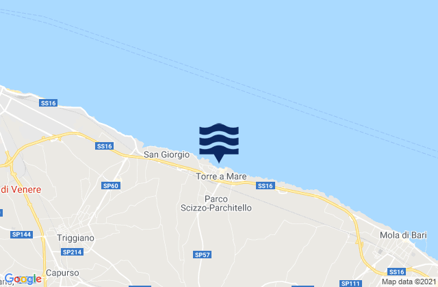 Mapa de mareas Parco Scizzo-Parchitello, Italy