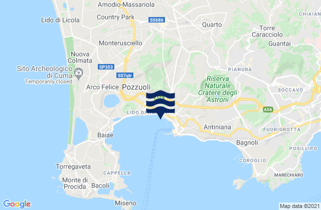 Mapa de mareas Parete, Italy