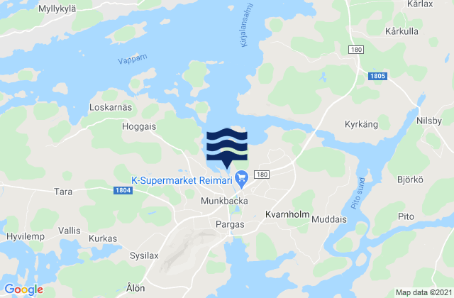 Mapa de mareas Pargas, Finland