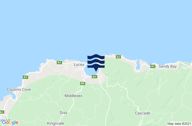 Mapa de mareas Parish of Hanover, Jamaica