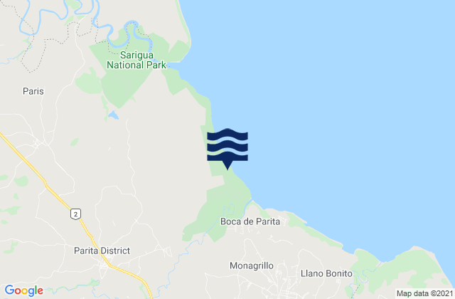 Mapa de mareas Parita, Panama