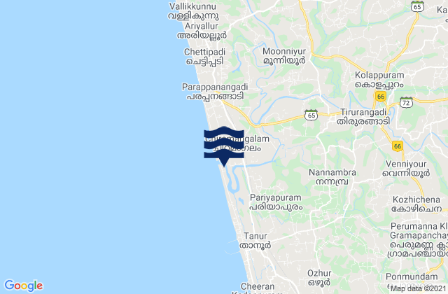 Mapa de mareas Pariyāpuram, India