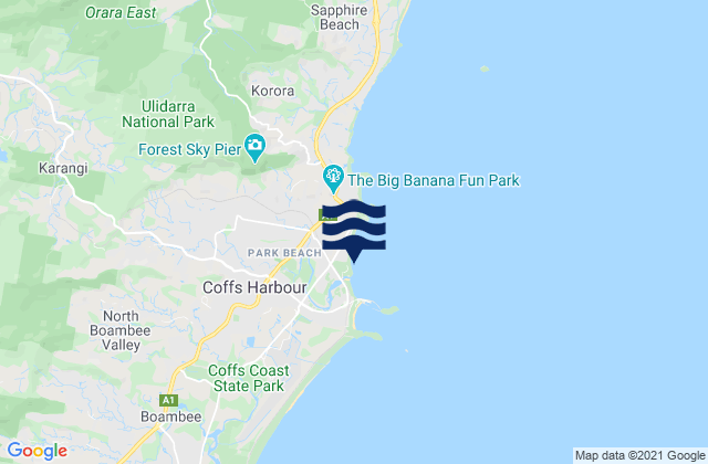 Mapa de mareas Park Beach, Australia