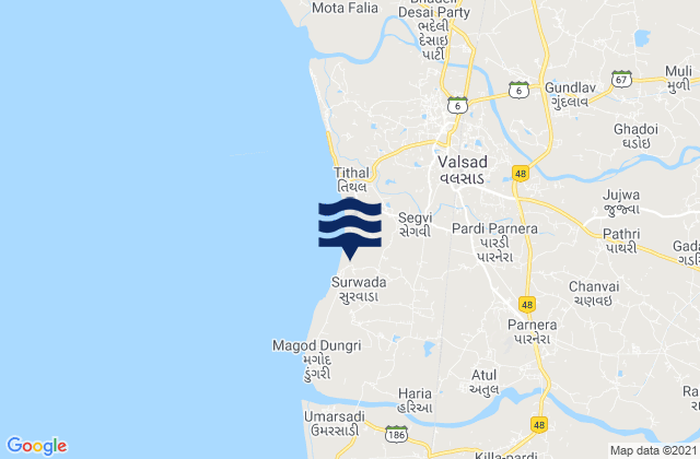 Mapa de mareas Parnera, India