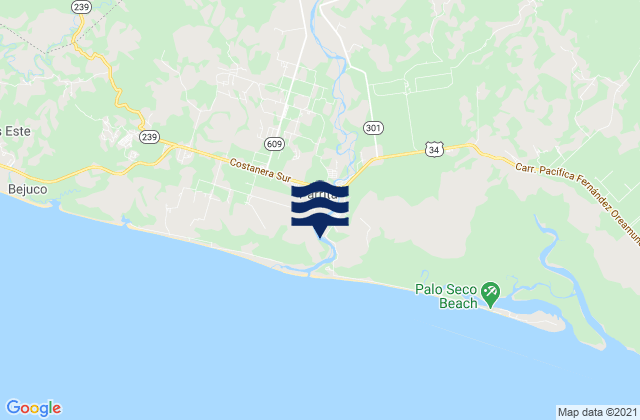 Mapa de mareas Parrita, Costa Rica