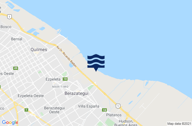 Mapa de mareas Partido de Florencio Varela, Argentina